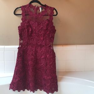 Burgundy lace dress